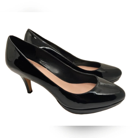 Vince Camuto Black Patent Platform Heels Women's Size 7.5M - Picture 1 of 8